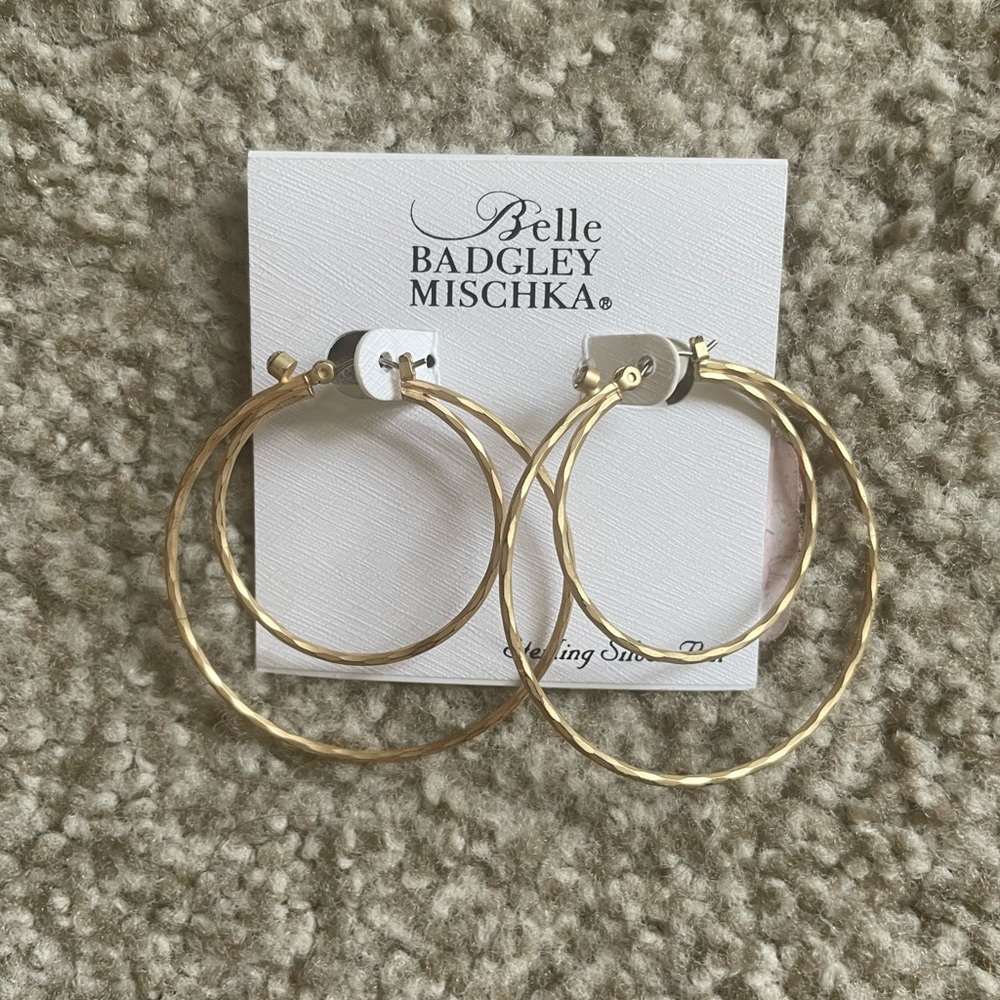 Badgley Mischka gold hoop earrings